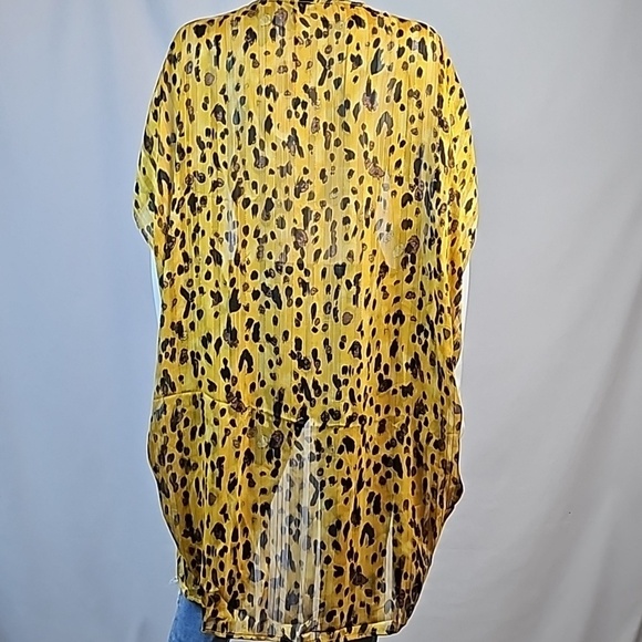 NWT Umgee Jungle Nights Gold Black & Brown Animal Print Sheer Cocoon Cardigan - Picture 9 of 16